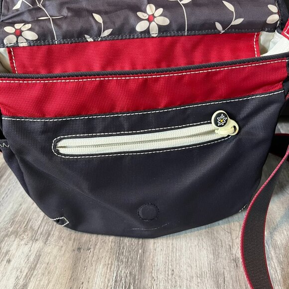 Sherpani Milli Nylon Crossbody Bag Mini-Messenger, Red and Black - Picture 4 of 12